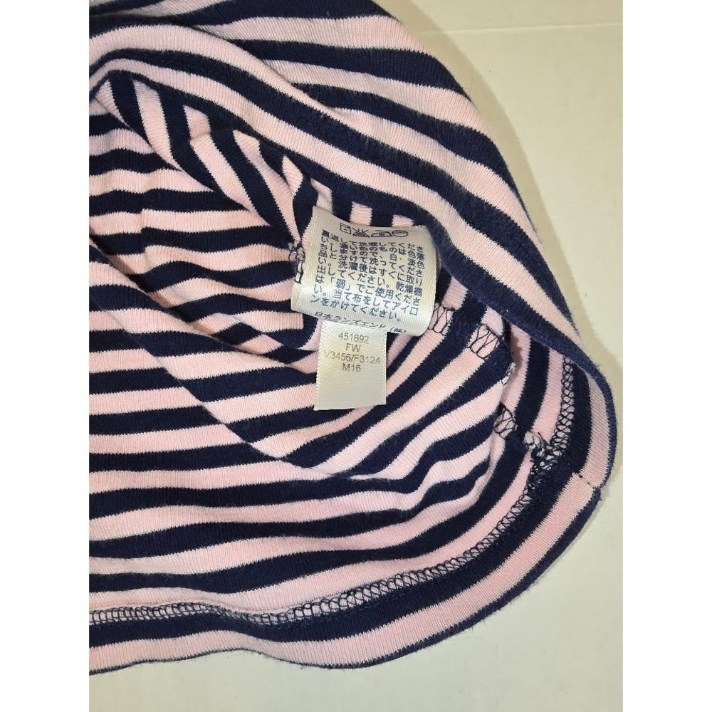 Lands' End Striped T-Shirt Women's‎ L/P Petite Pink Navy Blue Short Sleeve L - Picture 5 of 5